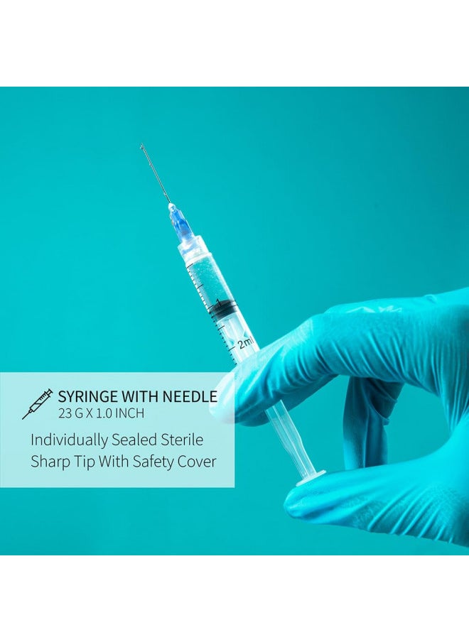 10 Pack 3ml Syringes with Needle - 23G, 1.0 inch Needle Luer Lock Syringe Individually Packaged (3ml, 10)