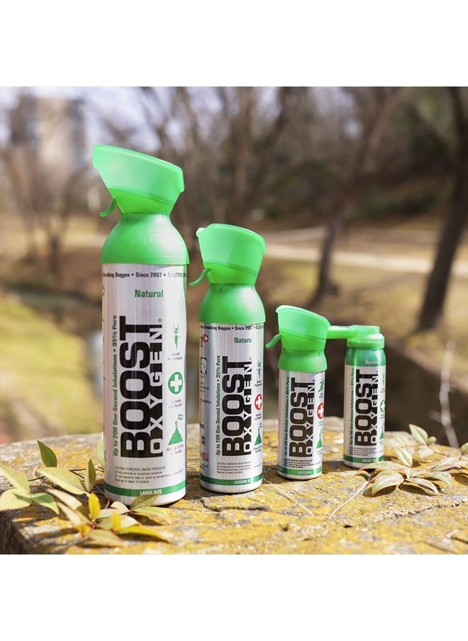 Pocket Size Natural 3L Canister | Respiratory Support for Aerobic Recovery, Altitude, Performance & Health (6 Pack)