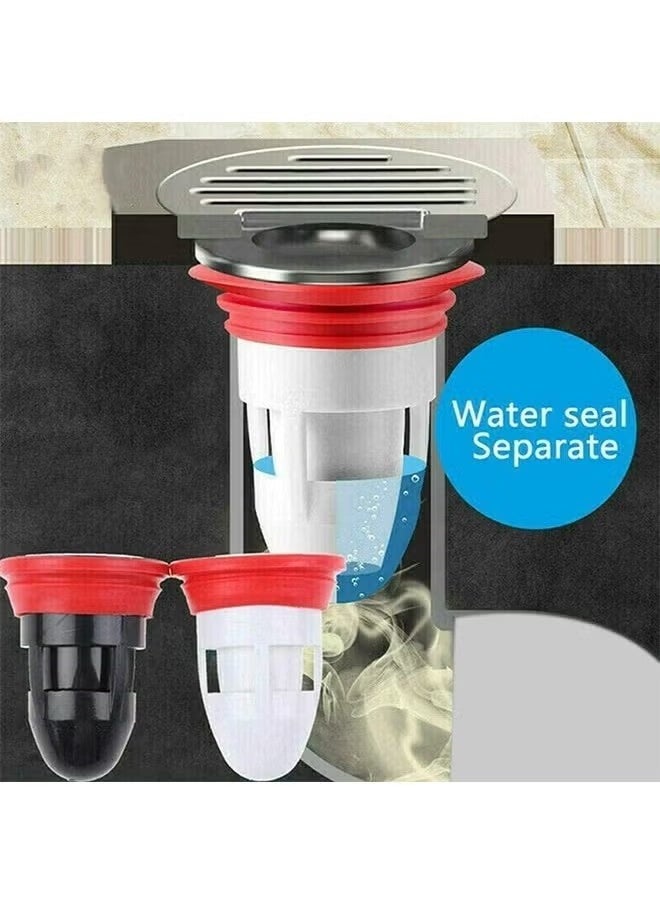 4PCS Floor Drain Cover, Anti-odor Floor Drain, Rubber Floor Drain, Shower Waste Water Drainer, No Filter Deodorant, Anti-clogging Backflow, Preventer Sewer Floor Drain Core for Bathroom Kitchen