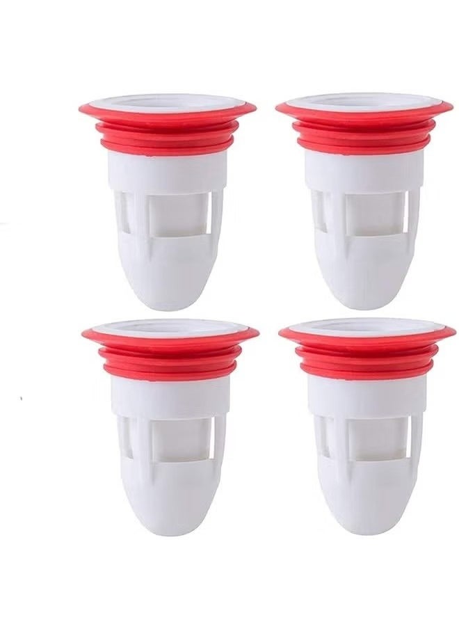 4PCS Floor Drain Cover, Anti-odor Floor Drain, Rubber Floor Drain, Shower Waste Water Drainer, No Filter Deodorant, Anti-clogging Backflow, Preventer Sewer Floor Drain Core for Bathroom Kitchen