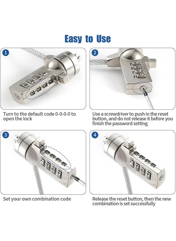 Computer Laptop Cable Lock，Laptop password lock 2m computer lock zinc alloy computer encryption anti-theft lock steel wire rope computer lock