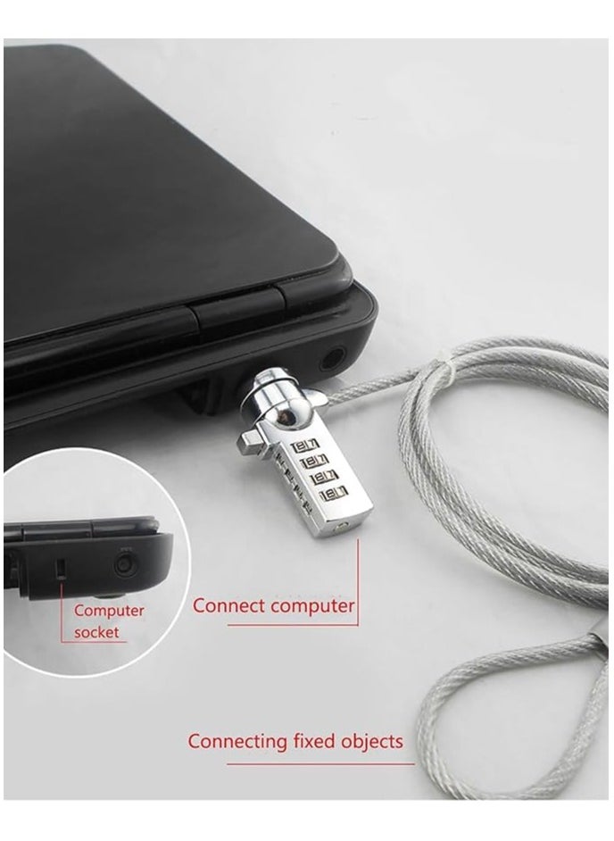 Computer Laptop Cable Lock，Laptop password lock 2m computer lock zinc alloy computer encryption anti-theft lock steel wire rope computer lock