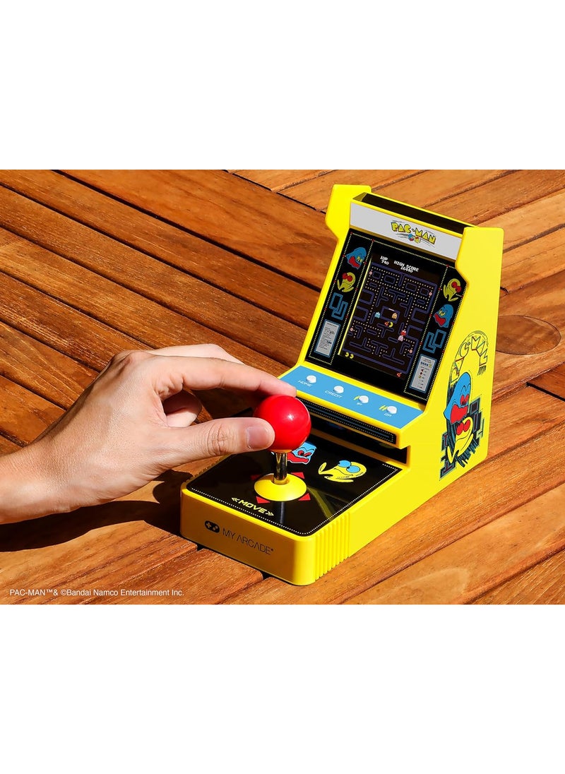 My Arcade Pac-Man Joystick Player:Officially Licensed Retro Gaming Console, 2 Game Modes Classic Arcade Machine, Portable Game for Kids and Adults