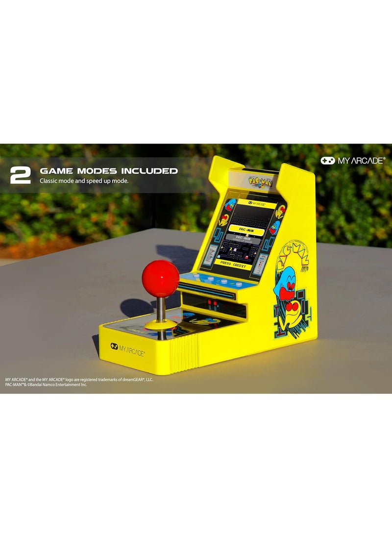 My Arcade Pac-Man Joystick Player:Officially Licensed Retro Gaming Console, 2 Game Modes Classic Arcade Machine, Portable Game for Kids and Adults