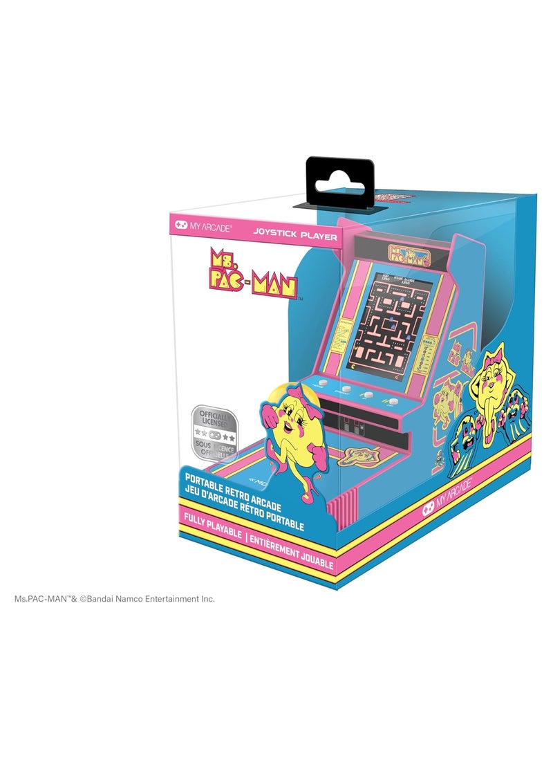 My Arcade Ms. Pac-Man Joystick Player: Arcade Classics, Officially Licensed Mini Video Game Console, 2 Game Modes, Portable Fun Game for Kids and Adults