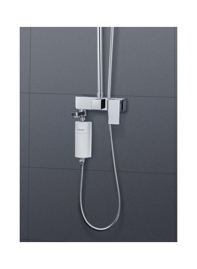 Water-In-Line Shower Filter, Reduces Chlorine By Upto 99%, Easy to Install, Fits All Standard Hoses And Taps White