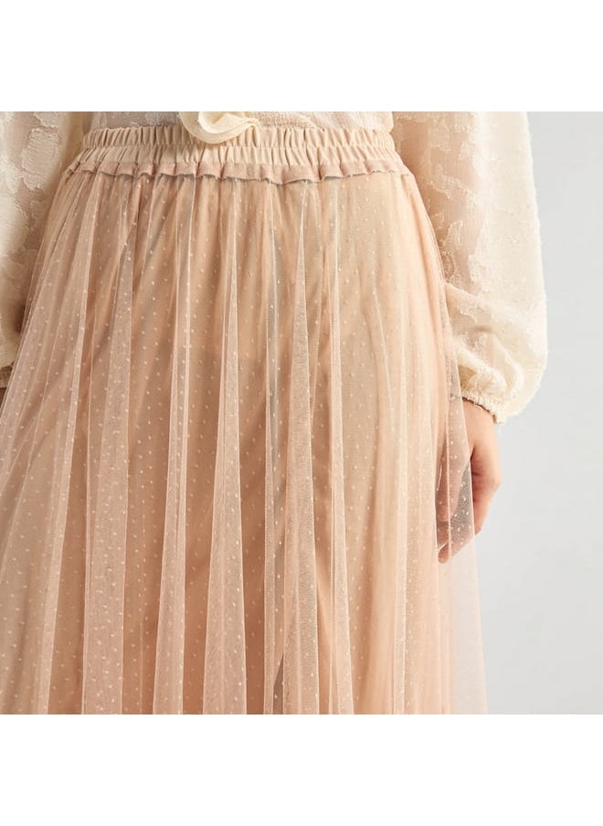 Textured Asymmetric Skirt with Ruffle Detail