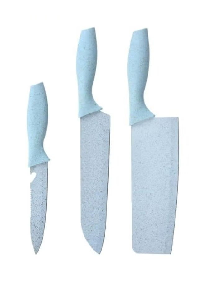 7-piece set of kitchen knives, storage protection, clean and tidy, blue