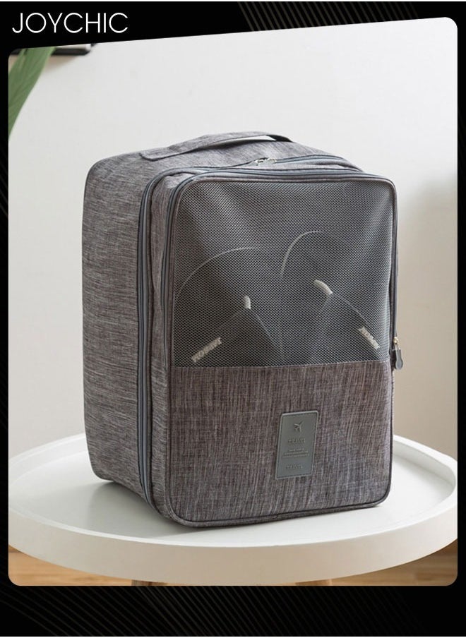 Shoe Bags for Travel Holds 3 Pair of Shoes Storage Organizer Travel Bag for Packing Travel Essentials for Flying Carry on Luggage Travel Accessories Grey