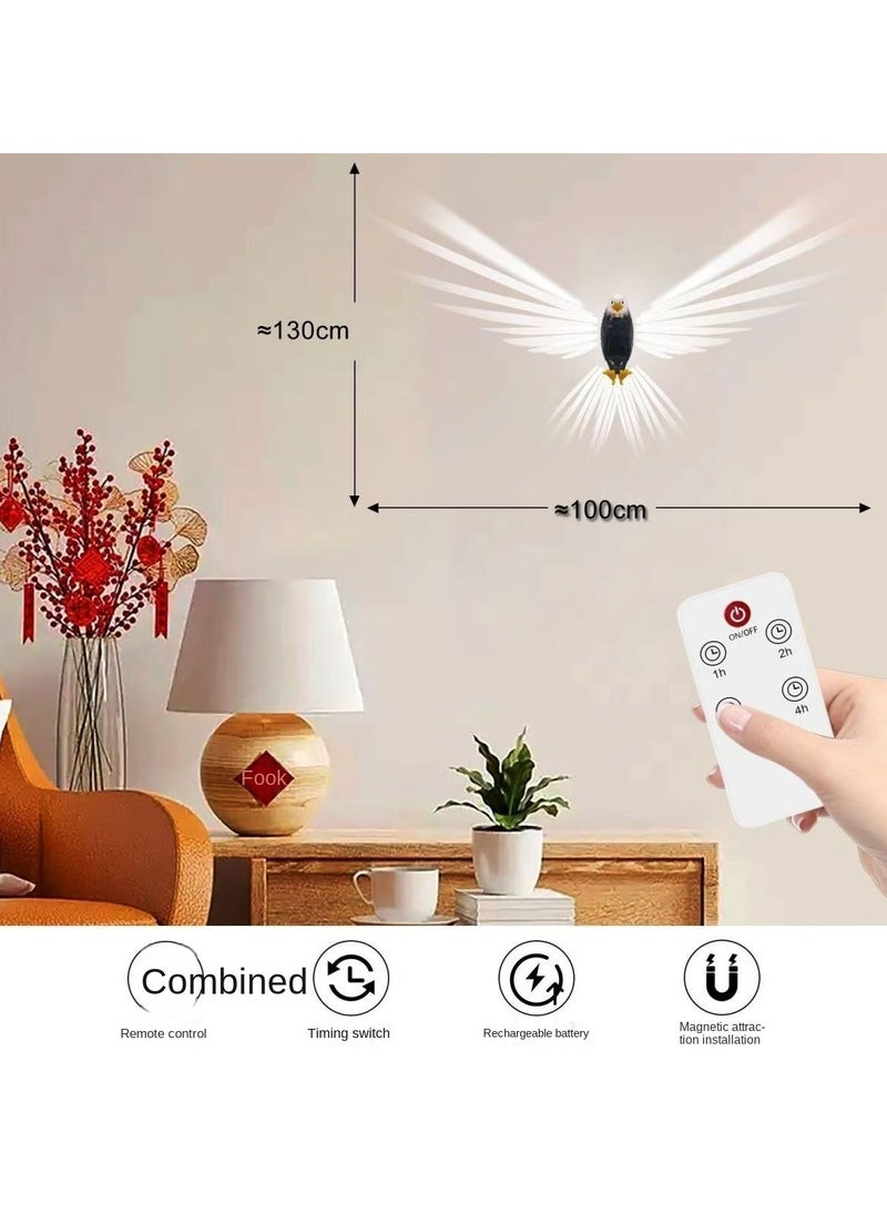 Eagle Light Decorative Lamp Kids Night Light Mood Light LED Wall Light Magnetic LED Wall Mounted Eagle Light with Remote Control, USB Rechargeable, Battery Powered and Removable Rechargeable Eagle Light Suitable for Indoor, Bedroom, Living Room, Hallway, Office