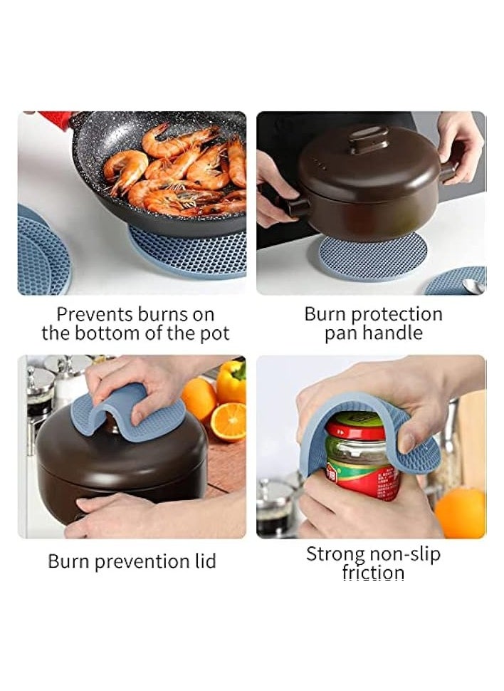 Silicone Trivet Mats, 4Pcs Easy to Wash & Dry Multi- Purposed Drying Hot Pads for Kitchen Heat Resistant, Non-Silp Durable