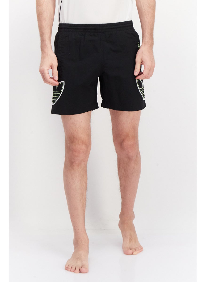 Men Brand Logo Swim Shorts, Black