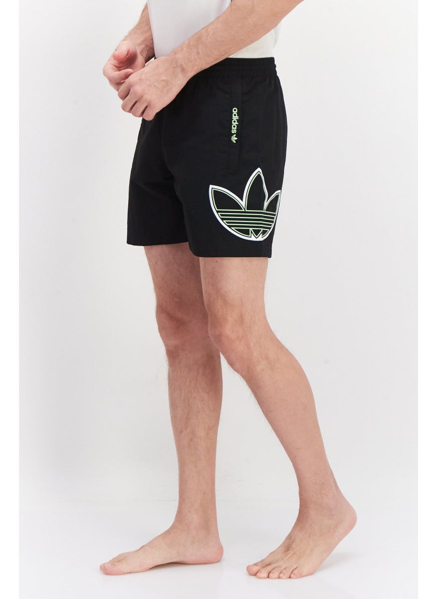 Men Brand Logo Swim Shorts, Black