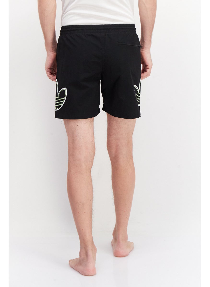 Men Brand Logo Swim Shorts, Black