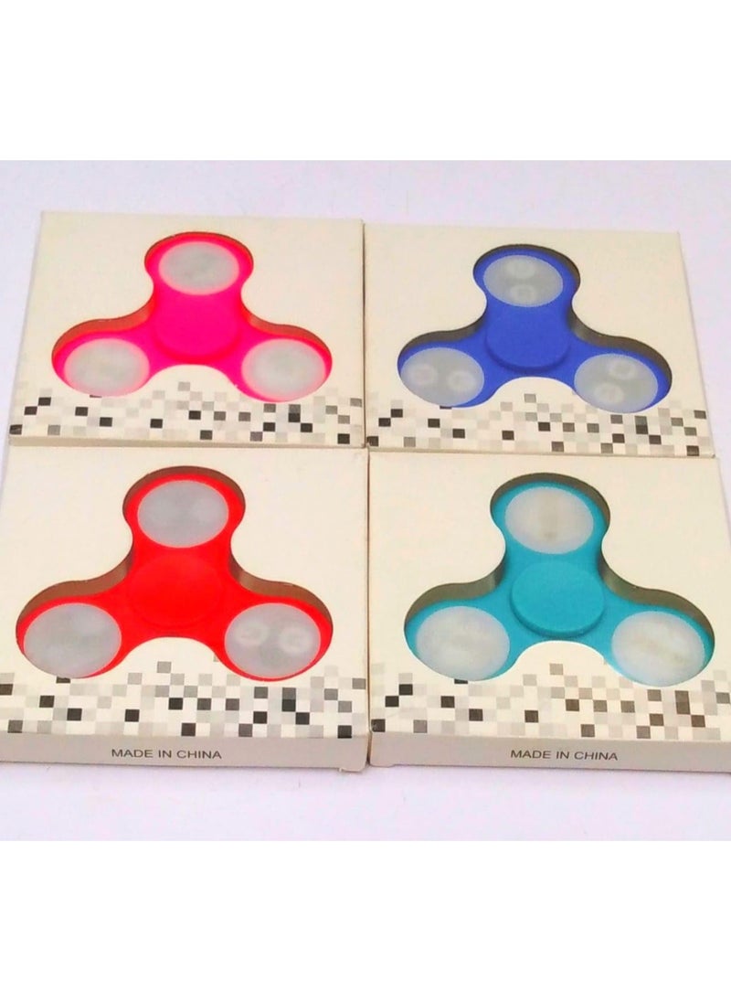 Light Led Hand Fidget Spinner Toys, Set of 4, Assorted Colours