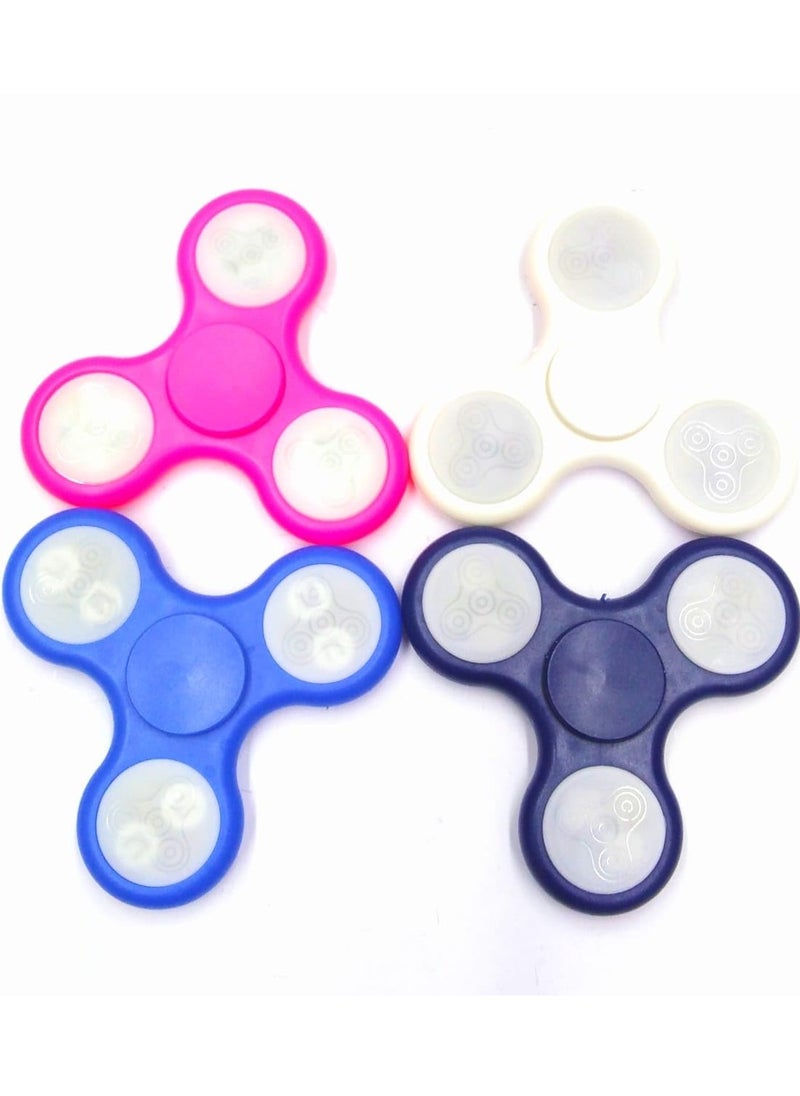 Light Led Hand Fidget Spinner Toys, Set of 4, Assorted Colours