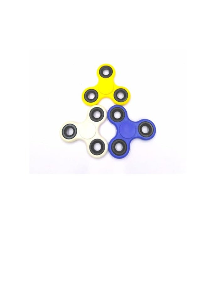 Hand Spinner Toys, Set of 6, Yellow, White, Blue