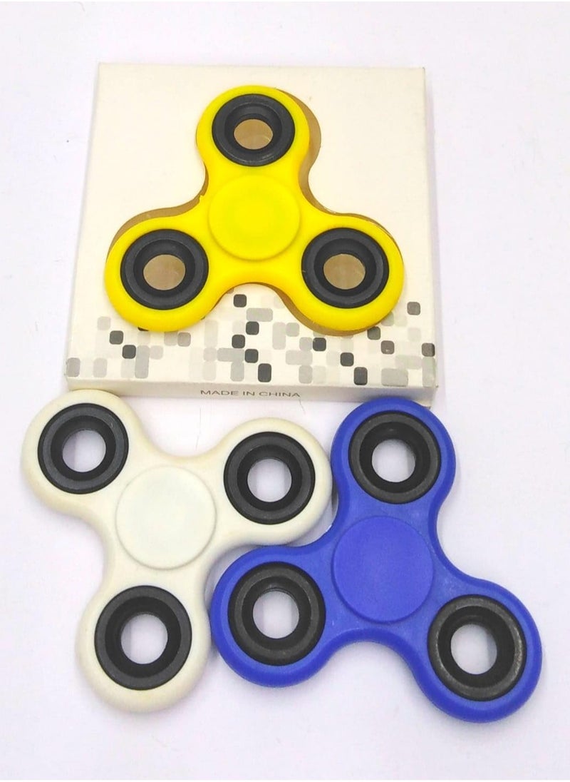 Hand Spinner Toys, Set of 6, Yellow, White, Blue