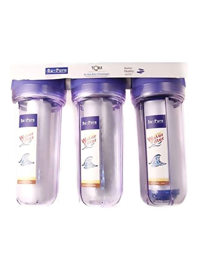 3-Piece Wall Mounted Water Purification Filter Clear