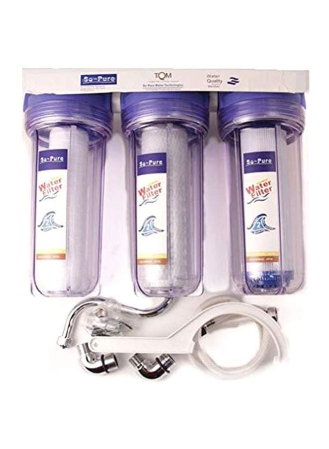 3-Piece Wall Mounted Water Purification Filter Clear