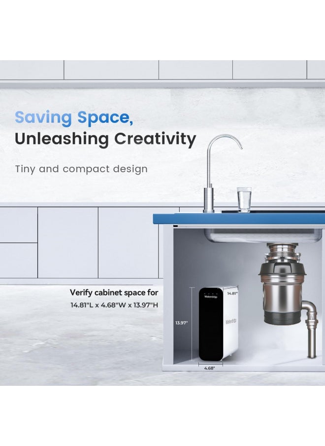 Waterdrop TSU 0.01m Ultra-Filtration Under Sink Water Filter System, 3-Stage High Capacity, USA Tech, Smart Panel, No Waste Water, 2 Years Lifetime