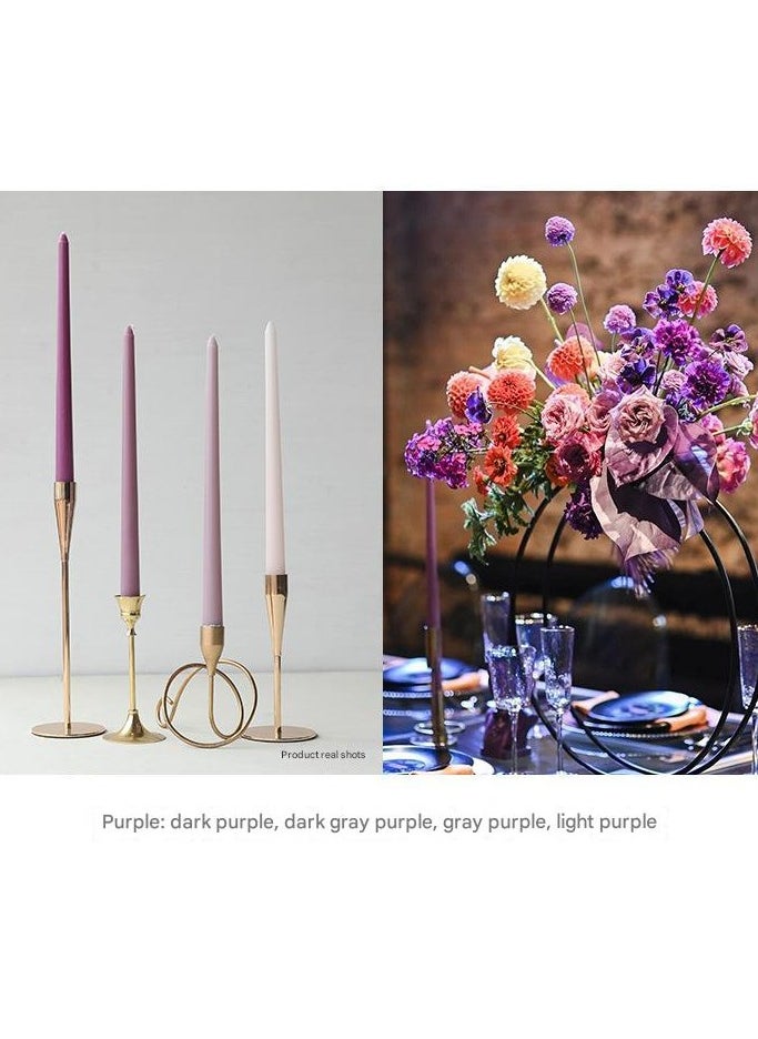 Colored Morandi Long Rod Colored Candles Set of 4 Romantic Wedding Banquet Birthday Western Candles 30cm