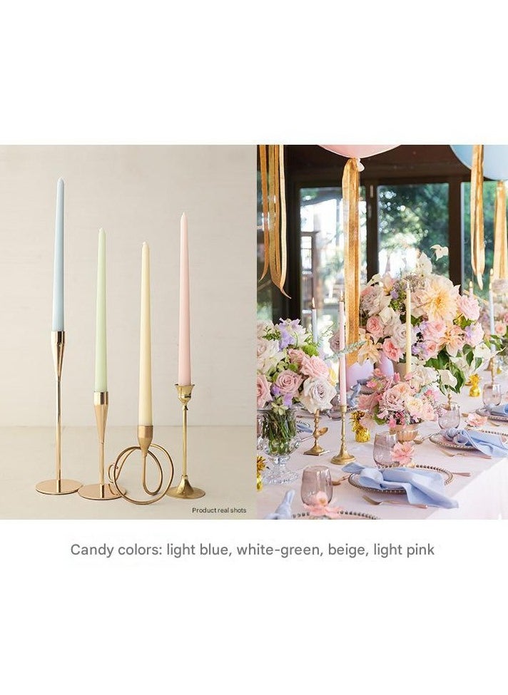 Colored Morandi Long Rod Colored Candles Set of 4 Romantic Wedding Banquet Birthday Western Candles 30cm