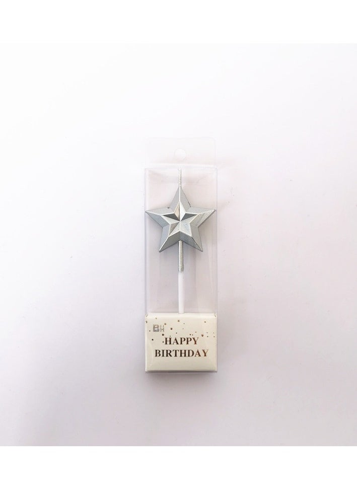 Birthday Cake Candles, Diamond Hearts, Star Shaped Baking Decorations, Creative 3D Stereoscopic Candles