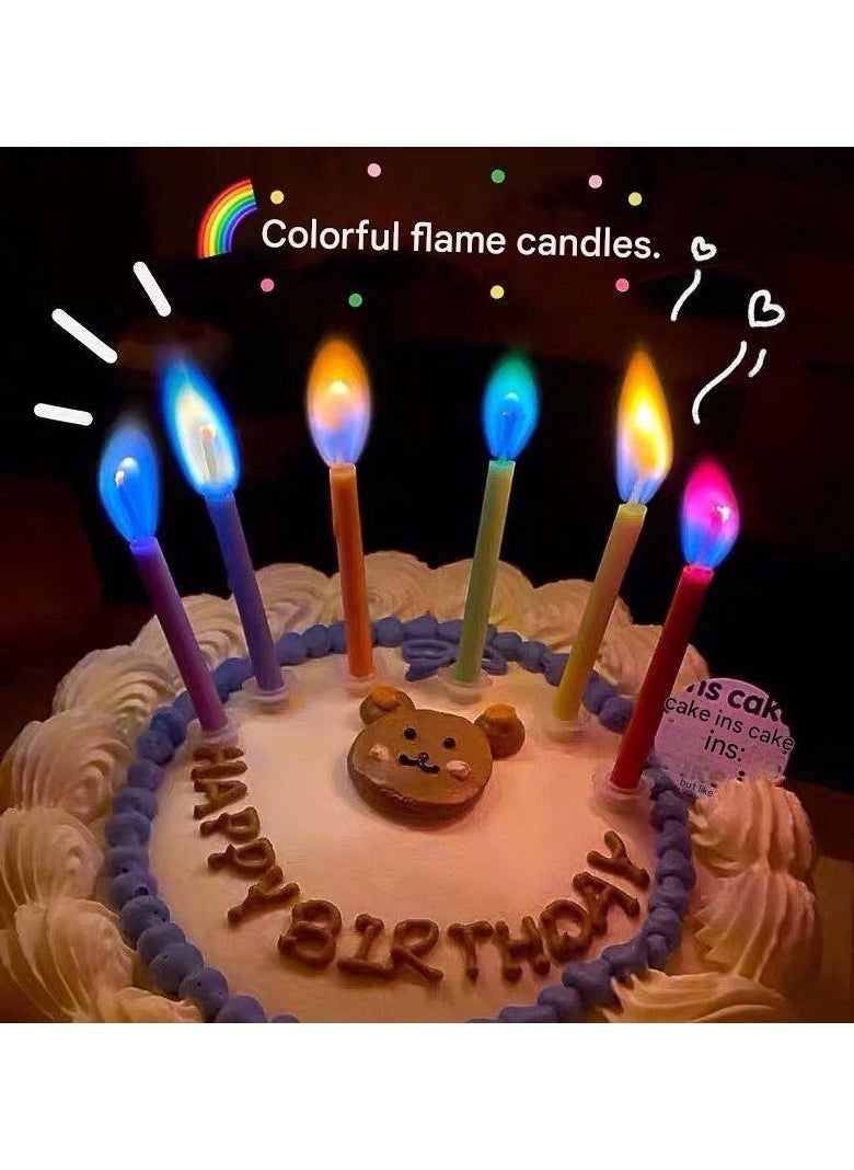 Colorful Flame Candle Party Creative Rainbow Birthday Colorful Flame Candle