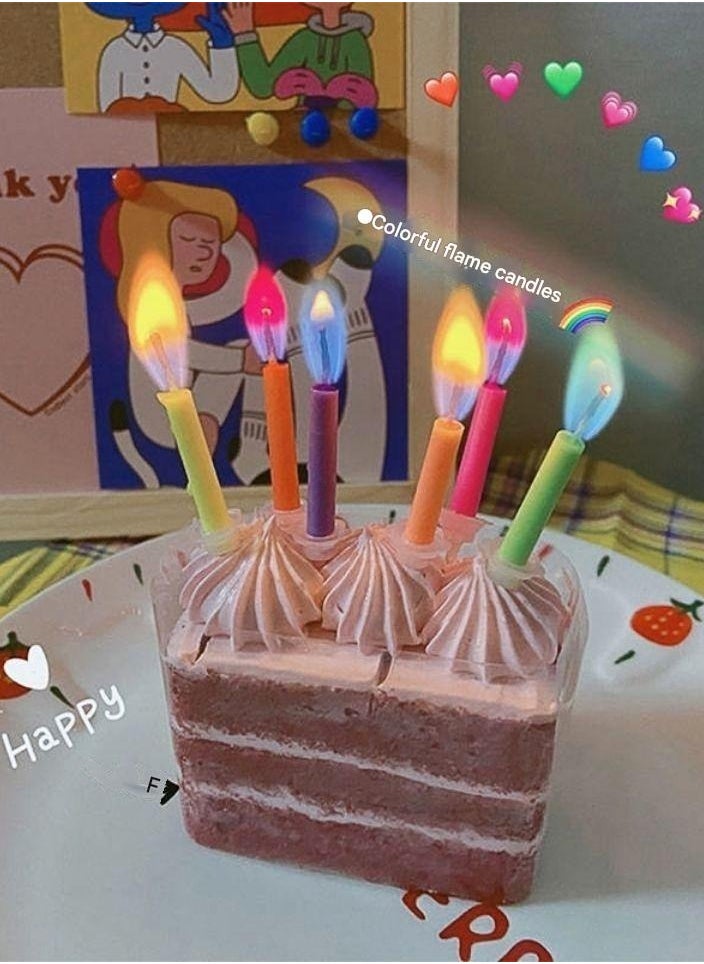 Colorful Flame Candle Party Creative Rainbow Birthday Colorful Flame Candle