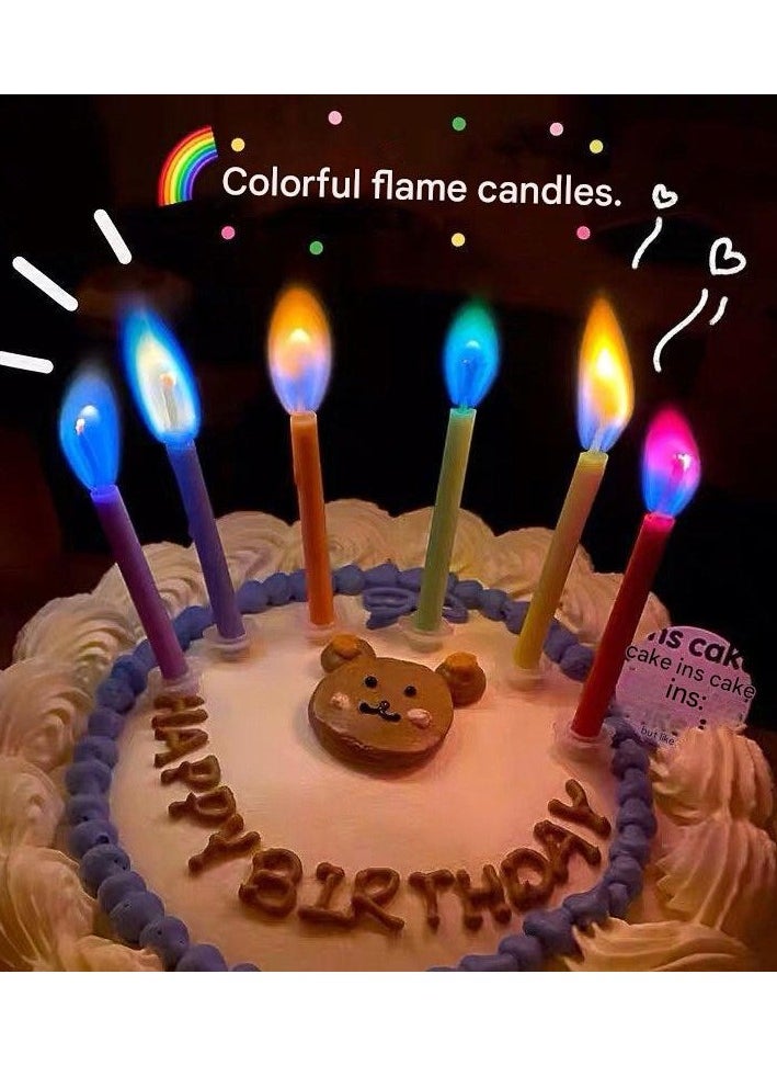 Colorful Flame Candle Party Creative Rainbow Birthday Colorful Flame Candle