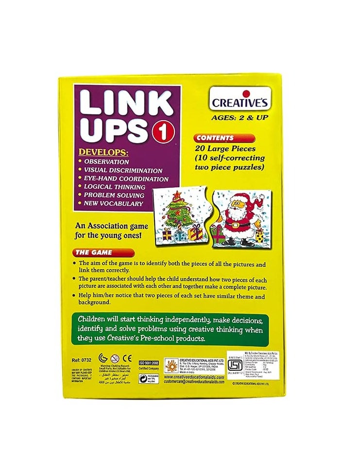 Creative's Link Ups - 1 | an Association Game for Pre-School Kids | Logical Thinking and Problem Solving | Educational Games | Learning Games for Kids 2 & Up | Games for Preschool Kids