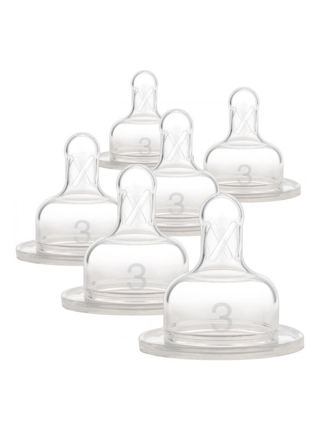 Pack Of 6 Baby Original Wide-Neck Nipple, Level 3