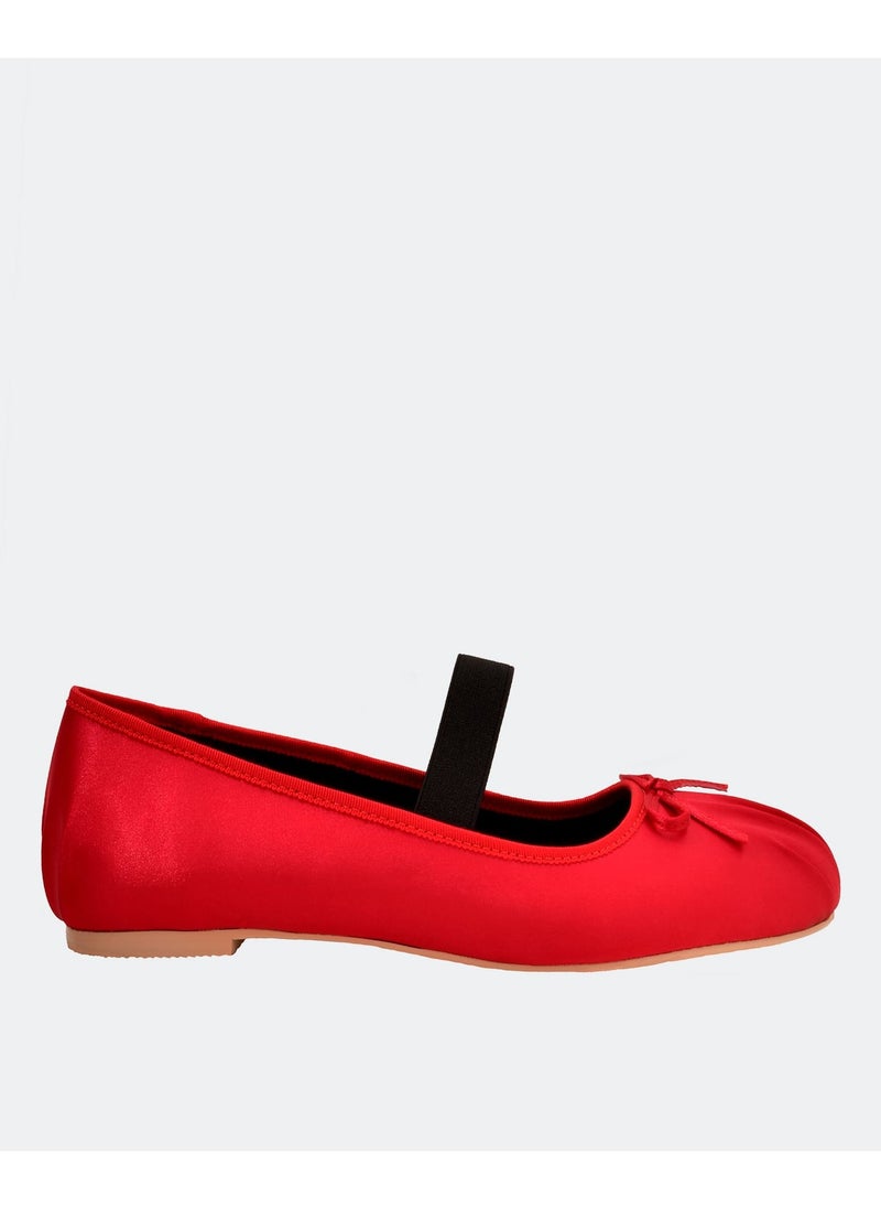 Red Mary-Jane Ballet Flats