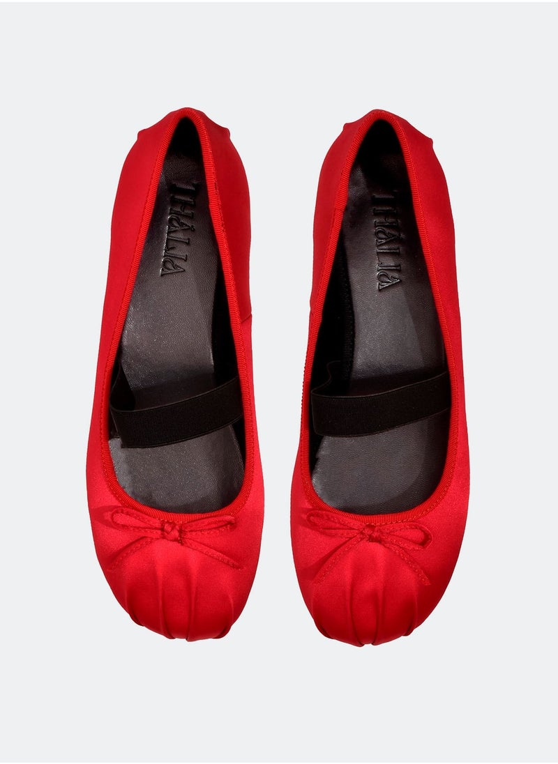 Red Mary-Jane Ballet Flats