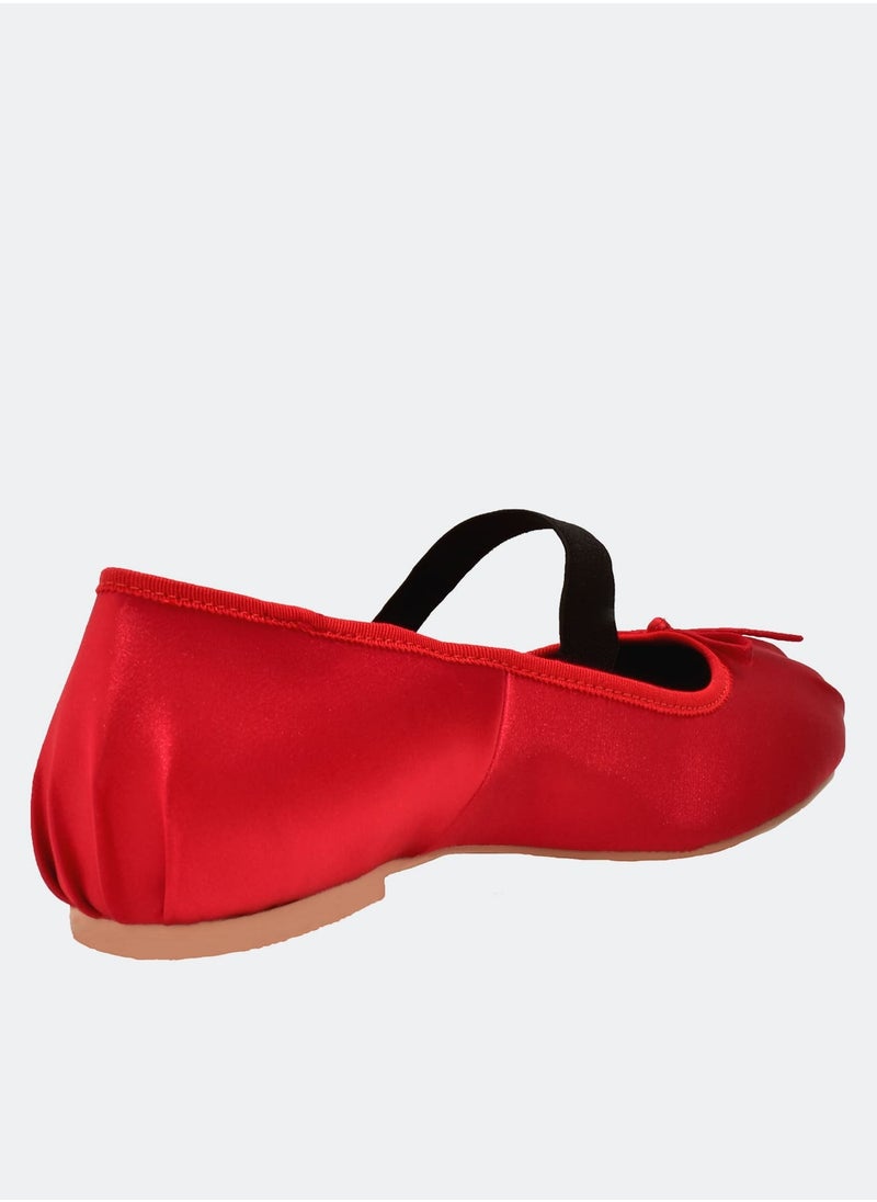 Red Mary-Jane Ballet Flats