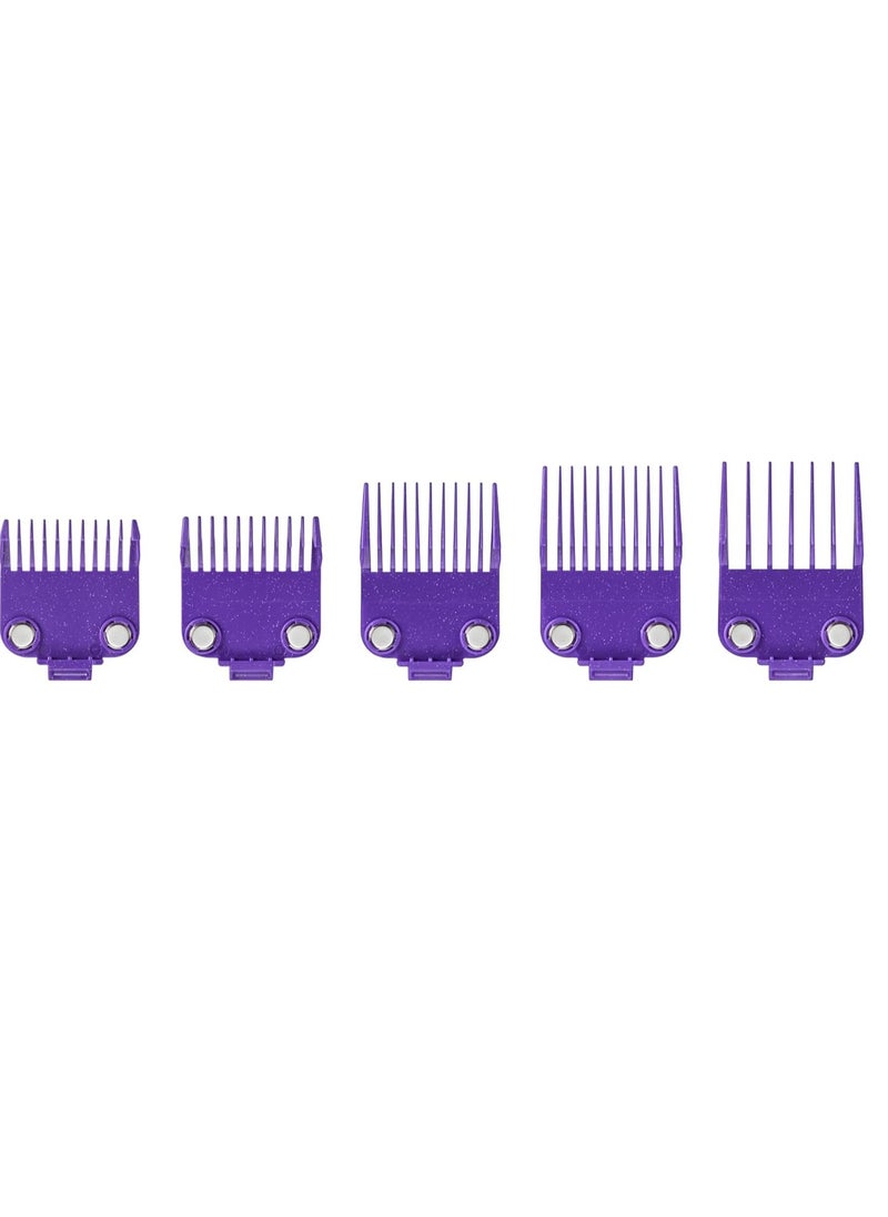 Andis 560997 OG Master Dual Magnet Attachment Clipper Guard Set, 5-Pack, Purple