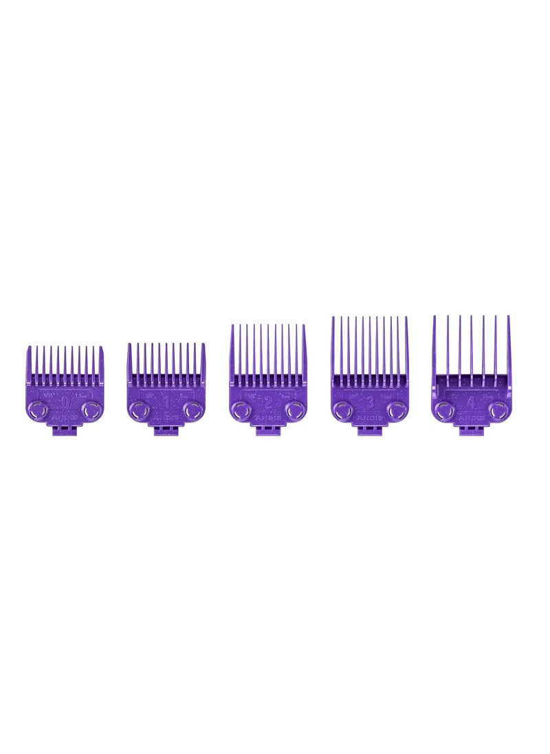 Andis 560997 OG Master Dual Magnet Attachment Clipper Guard Set, 5-Pack, Purple