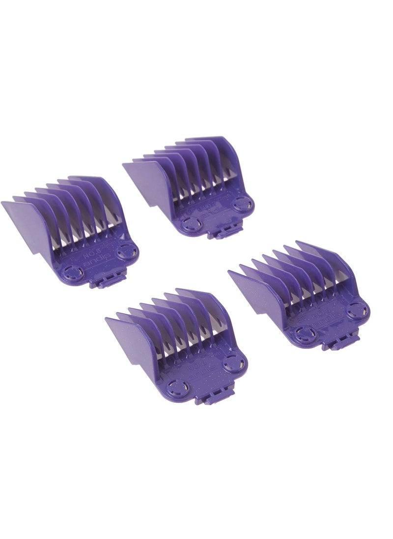 Andis 01415 Master Dual Magnet Large Comb Set - Crafted with High-Grade Metal, Contains 4 Different Size Combs - Providing a Comfortable & Snag-Free Experience - Purple