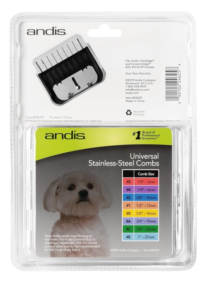 Andis - Set of stainless steel lifting combs 8