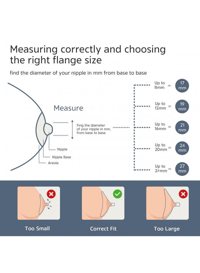 MomMed Flange Inserts 24mm Compatible with MomMed/Momcozy/Medela/Elvie/Spectra/Bellababy/TSRETE/Willow/Other Brands 27mm  Shields/Flange, Reduce 27mm Nipple Tunnel Down to 24mm, (4PCS,24mm)