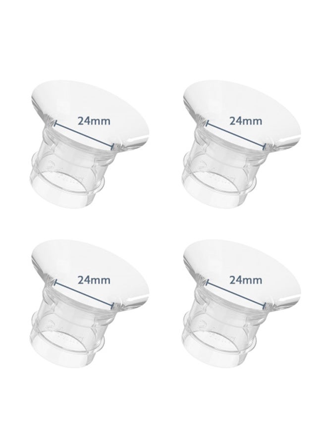 MomMed Flange Inserts 24mm Compatible with MomMed/Momcozy/Medela/Elvie/Spectra/Bellababy/TSRETE/Willow/Other Brands 27mm  Shields/Flange, Reduce 27mm Nipple Tunnel Down to 24mm, (4PCS,24mm)