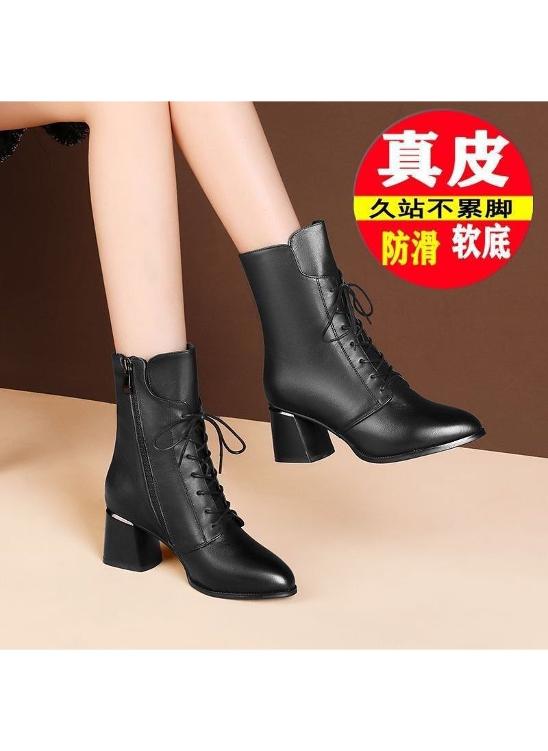 2024 Womens Martin Boot Chunky Heel Black List [Upgrade]]