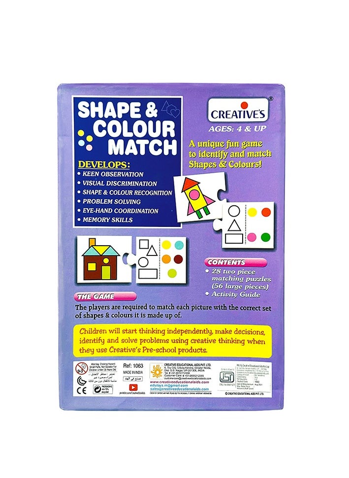 Creative's Shape & Colour Match | Identify and Match Shapes & Colours |Early Learning Games | Learn Basic Geometrical Shapes & Colours | Learning & Educational | Pre-School Games | Ages 4 & up