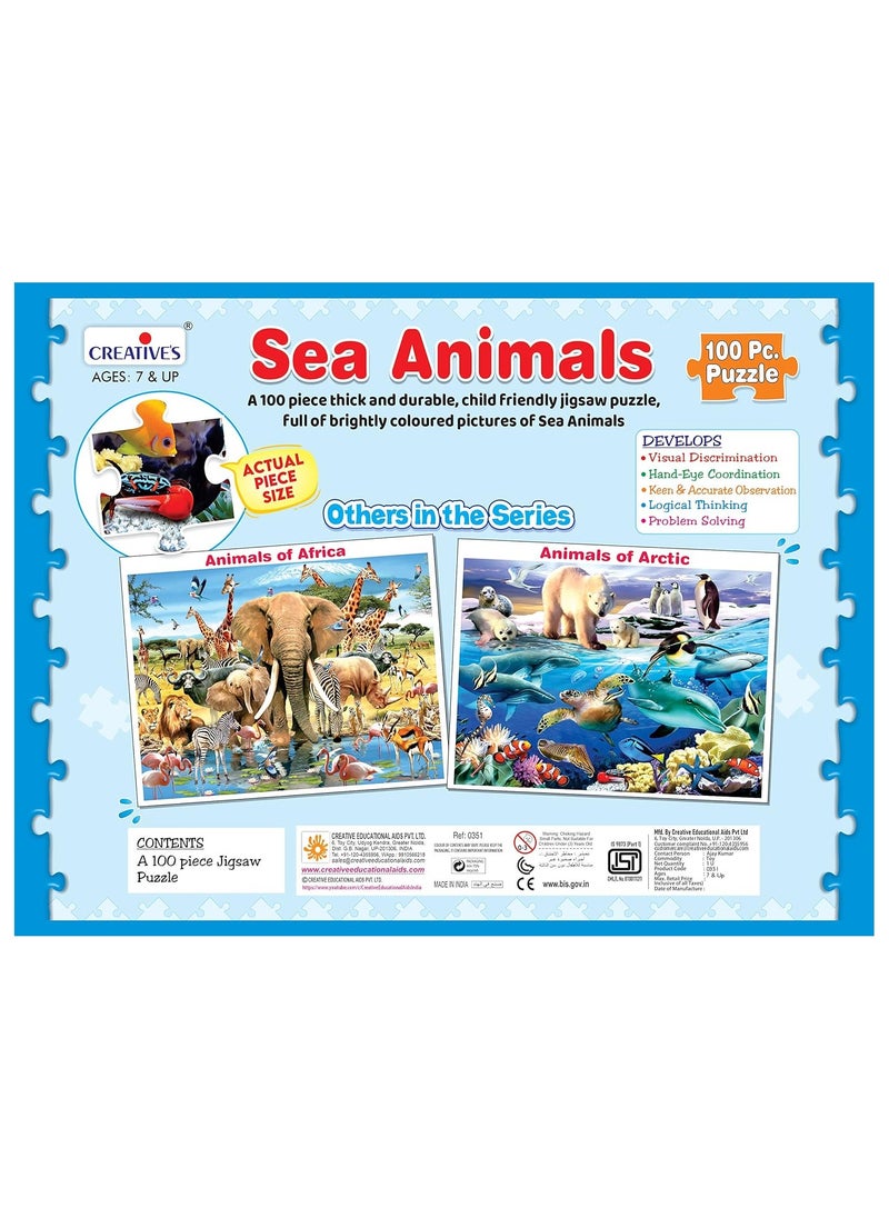 Creative's Sea Animals | Jigsaw Puzzle | 100 Pieces Puzzle | Ocean Themed Puzzles | Fun and Challenging Puzzles | Puzzles for Kids and Adults | Jigsaw Puzzles for Adults