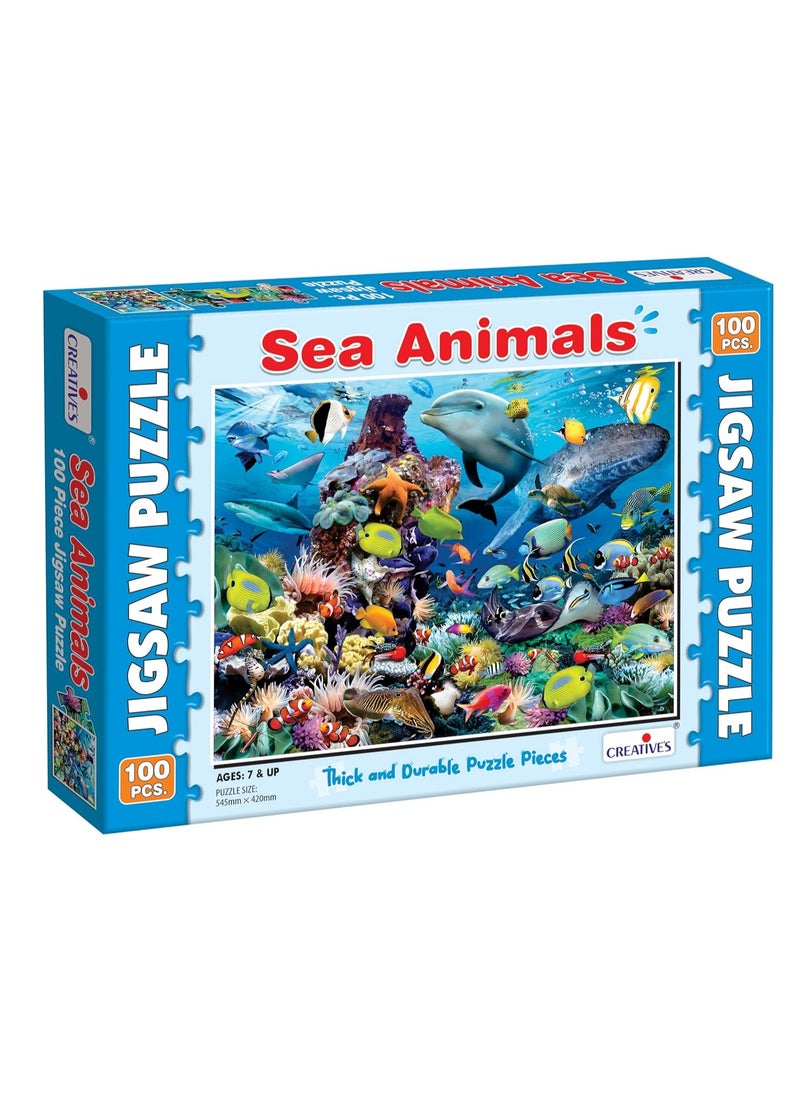 Creative's Sea Animals | Jigsaw Puzzle | 100 Pieces Puzzle | Ocean Themed Puzzles | Fun and Challenging Puzzles | Puzzles for Kids and Adults | Jigsaw Puzzles for Adults