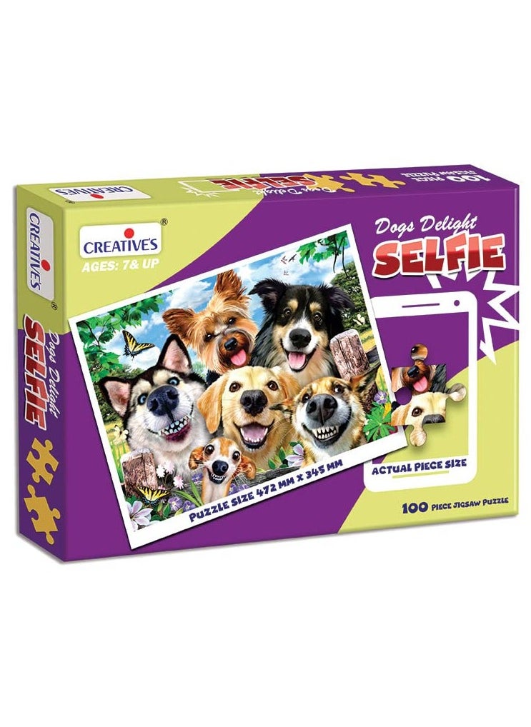 Creative's Dogs Delight Selfie 100 Piece Jigsaw Puzzle | Animal Selfie Puzzles Series | Jigsaw Puzzle | Gift for Kids of Age 7 to 10 Years