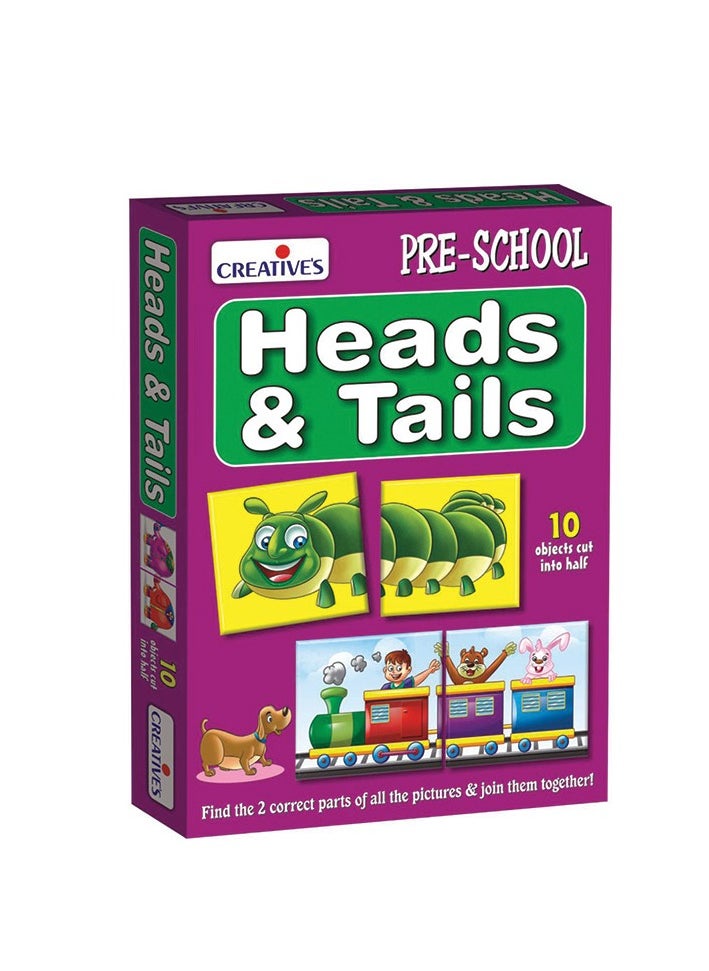 Creative's Heads & Tails | Educational Game | Matching Puzzles | Early Learner Matching Game | Fun with Educational Game | Matching Skills | Problem Solving | Matching Puzzle for 2 & Up Kids