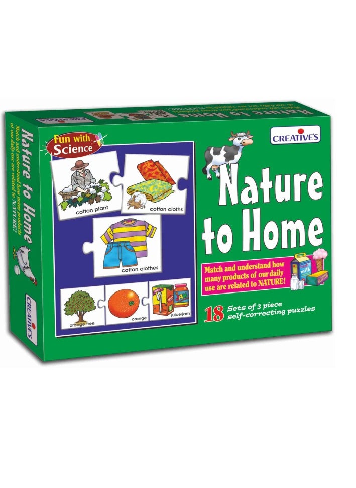 Creative’s Nature to Home | Fun Science Puzzles | Self Correcting Puzzles| Logical Thinking Puzzles for Kids| Children Learn Scientific Knowledge | Matching Skills| 54 Piece Puzzles |Ages 4 & Up