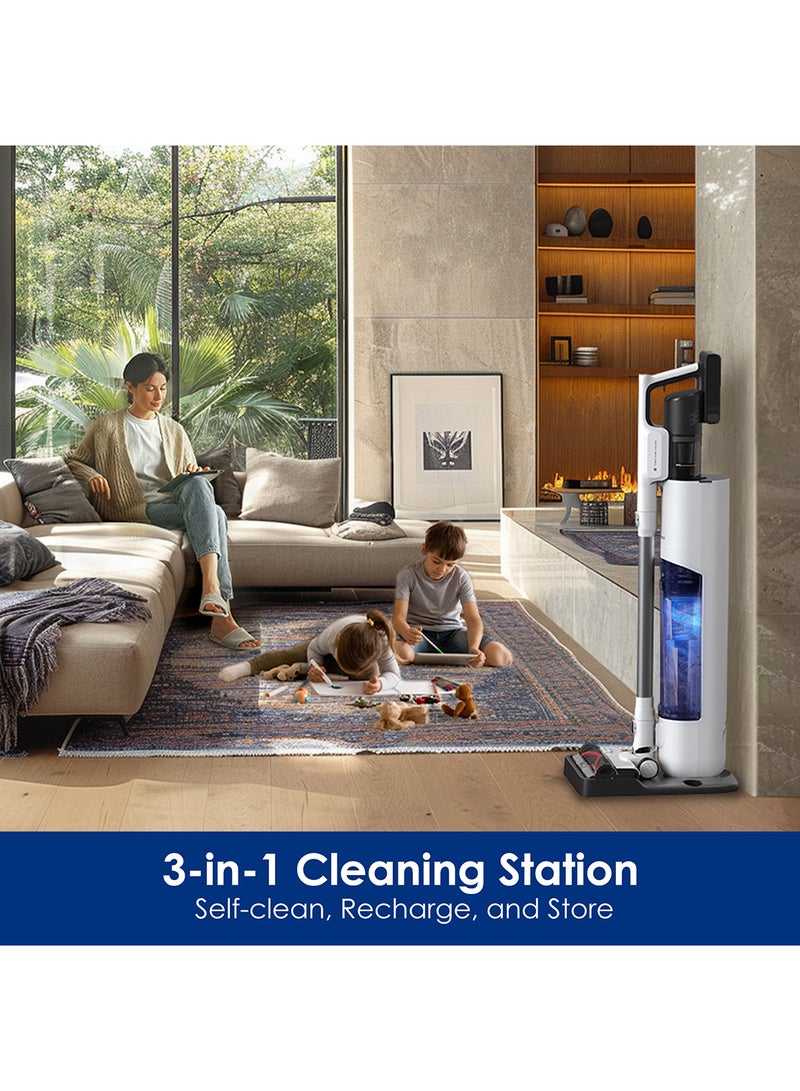 Pure One Station 5 Stick Vacuum Cleaner,Cordless Auto Dust Base,Full-Path Self-Cleaning, iLoop Smart Sensor, Suitable for Hard Floor & Carpet 175 W VS1C1700SA White